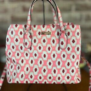 kate spade Pink and White Patterned Tote